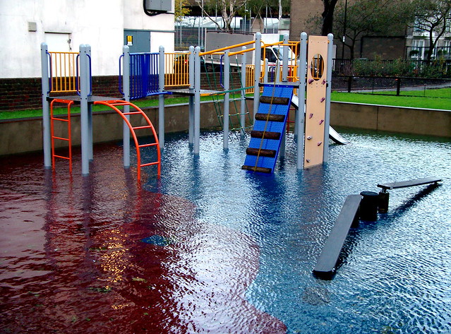 Flooded playground - 9 | Something burst in a tower block 