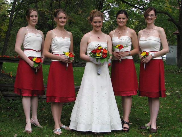 Fall Wedding Gown Bridesmaids Dresses