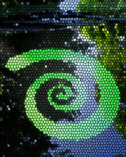 Green glas mosaic spiral