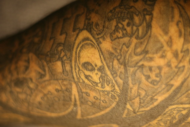 Grey Alien Tattoo on my leg one of 4 little ones