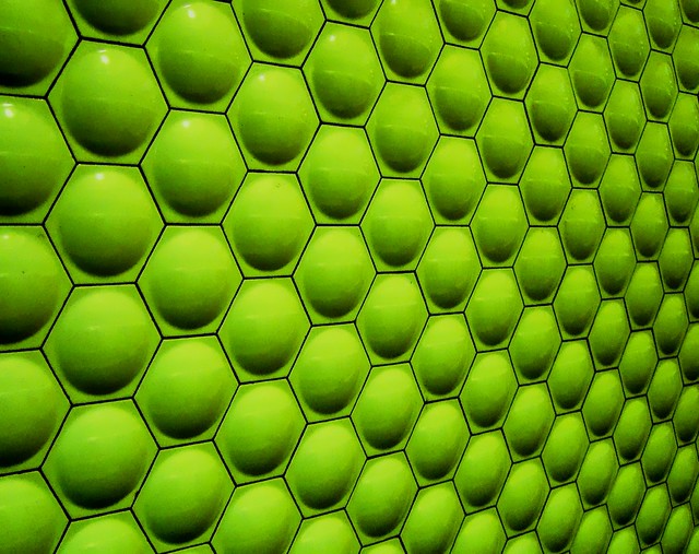 green walls of BART (Bay Area Rapid Transit, that is)