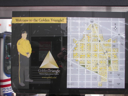 Golden Triangle map, affixed to a bus shelter