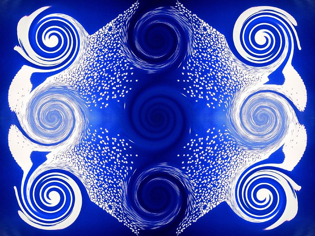 Blue white spirals