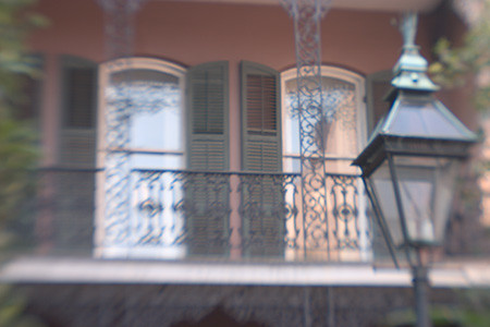 Street lamp and balcony detail, French Quarter, New Orleans, Louisana. 