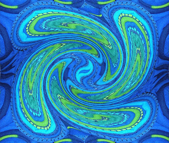 Blue green spiral