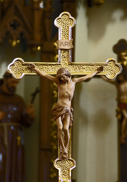 Saint George Catholic Church, in Hermann, Missouri - processional crucifix.jpg