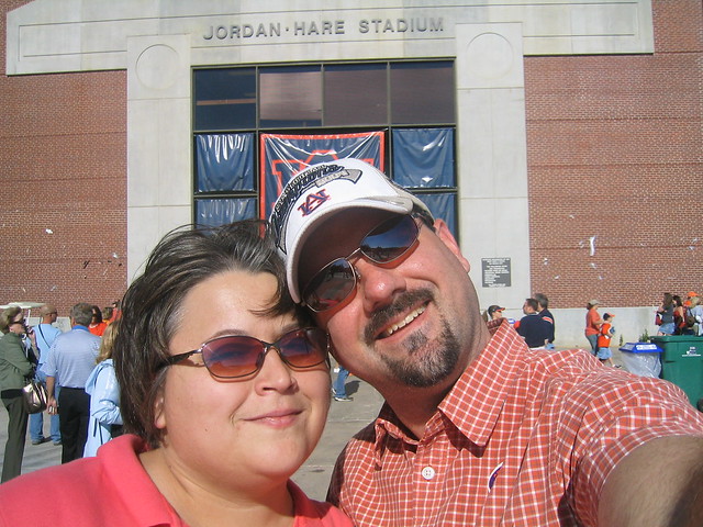 Us in front of JordanHare Stadium before the game
