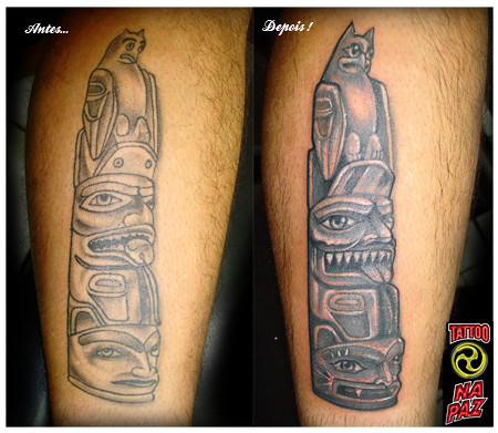 reforma da tatuagem do totem Essa foi feita em uma se o apenas tattoo totem