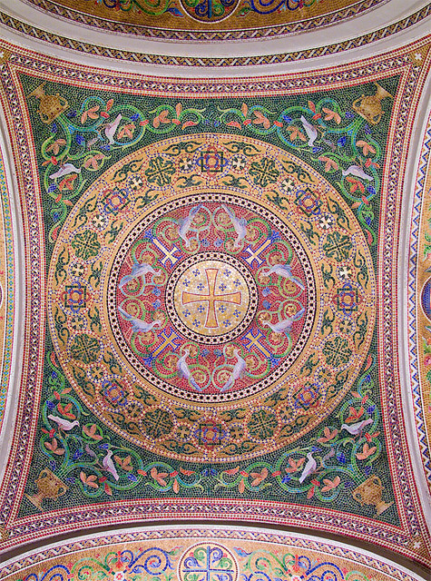 Cathedral Basilica of Saint Louis, in Saint Louis, Missouri - Our Lady's Chapel - ambulatory ceiling 1.jpg