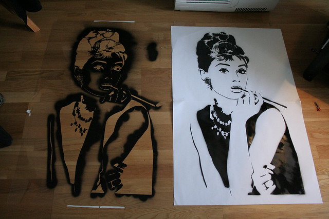 Audrey Hepburn stencil by VGT