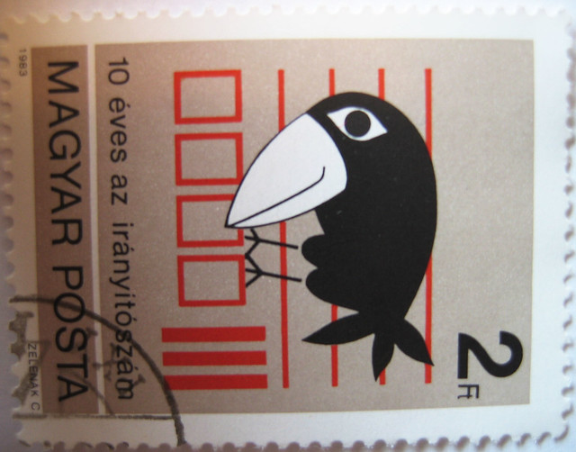 Crow bird stamp