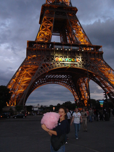 Cotton Candy in front of the Eiffel Tower