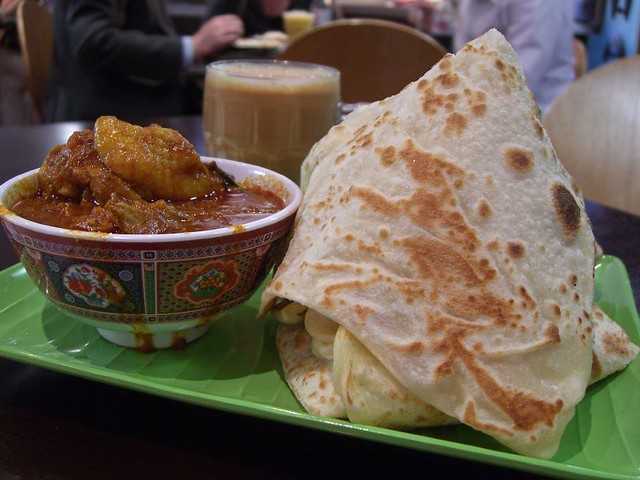 Roti Canai with Malaysian-Indian Chicken Curry and Teh ...