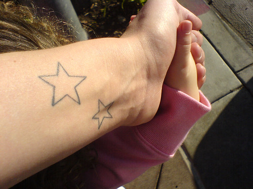 small to big stars on arm tattoos stars tattoo On hand tattoo hand stars 