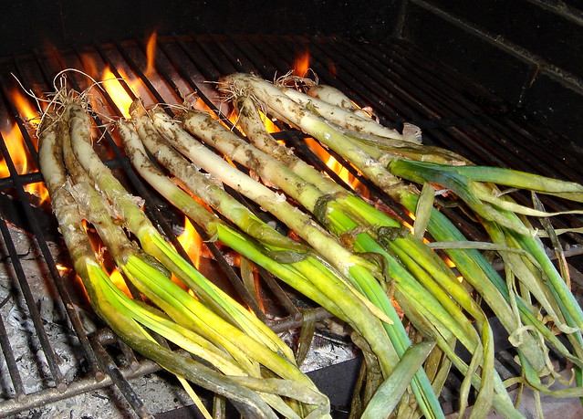 Calcots (barbequed baby leeks)
