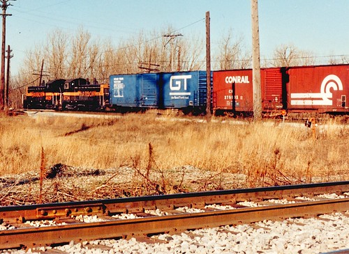 Northbound Indiana Harbor Belt RR transfer train. Argo Junction. Summit Illinois USA. December 1990. by Eddie from Chicago