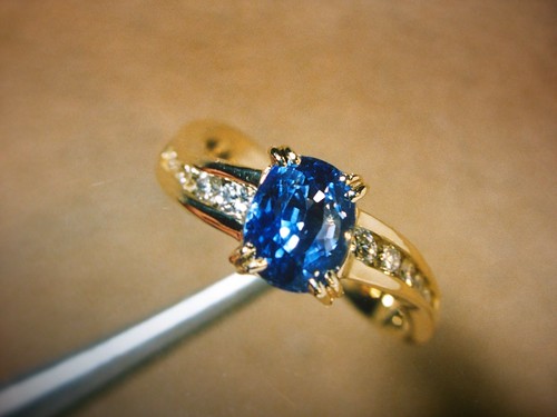Makeityourring Diamond Engagement Rings With Sapphire Blue Gem