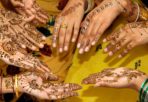 Henna decorated hands