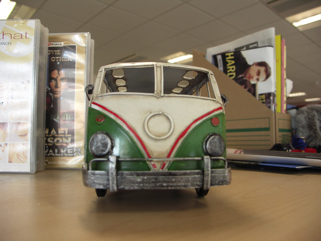 Front of VW camper van model from the Generationwhy team at Oxfam