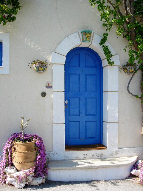Blue Door in Kefalonia, Greece
