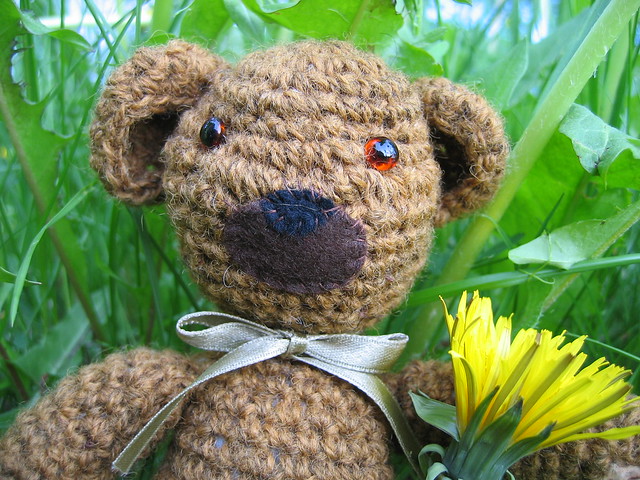 Crocheted teddy bear