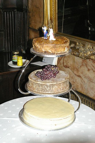 Ivory Teal and Black Wedding cake