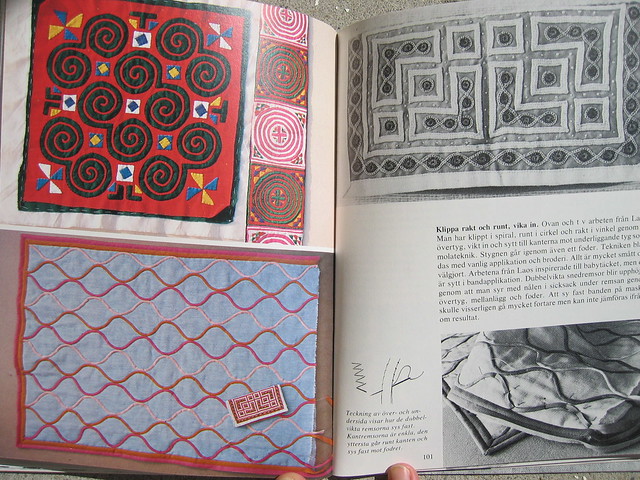 Quilting - bookspread from a book by Elise Svennås, on iHanna's blog