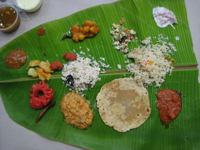 This was the first course of dinner at a traditional South Indian wedding