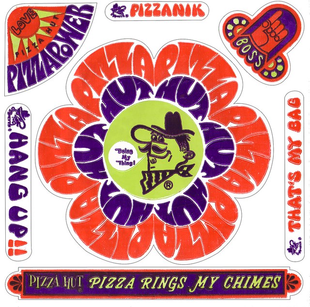 Pizza Hut Pete - Love Pizza Power Sticker - 1969