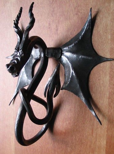 Blacksmith Made Dragon Door Knocker