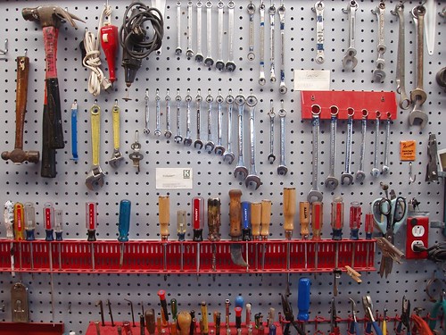 pegboard used to organize tools