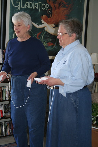 the old ladies playing the wii