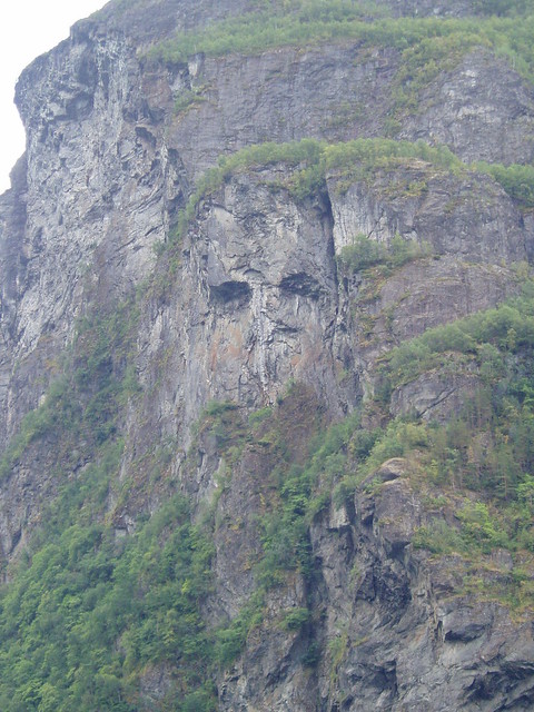 Viking warrior in the rock you cam see his face it is natural scene