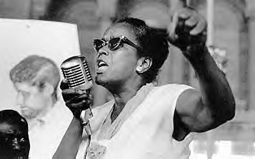 Mrs. Ella Josephine Baker (1903-1986) speaks in Mississippi during the aftermath of the murder of three civil rights workers during the summer of 1964. She was a leading force in the Freedom Democratic Party. by Pan-African News Wire File Photos