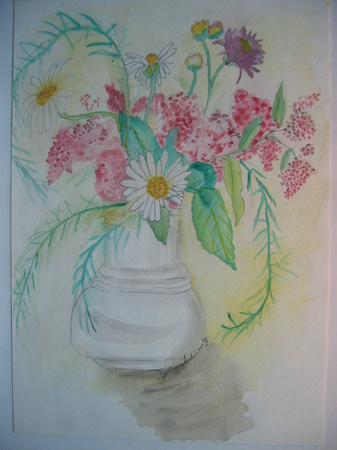 Summer flowers in watercolours