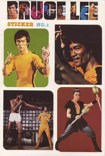 Bruce Lee stickers - sheet 1 of 6 - 1970's