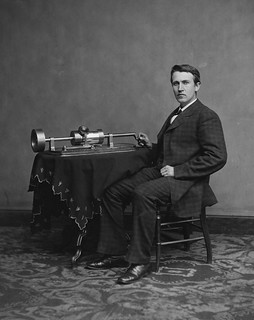 Edison and his phonograph, ca 1877