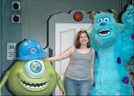 Sarah with Mike and Sully