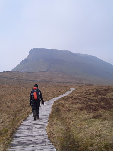 Starting the ascent of Pen-y-gent