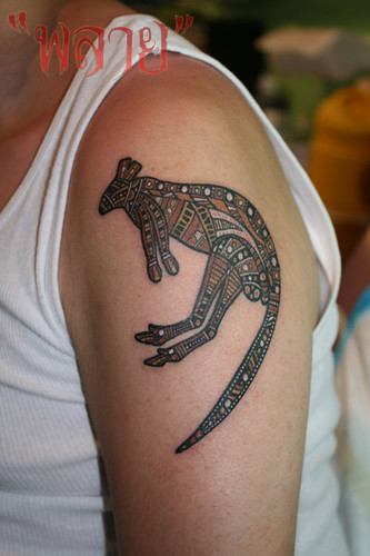 Tattoo by Plai's tattoo : tribal aborigin kangaroo | Flickr - Photo