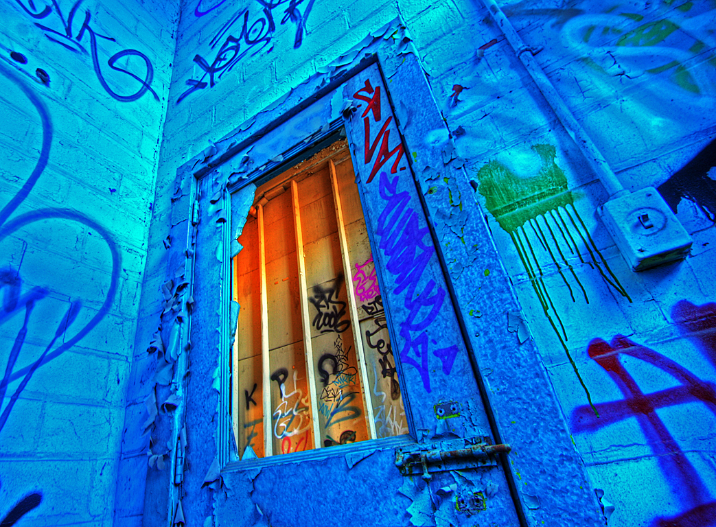 Behind the blue door