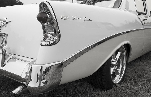 A restored'56 Bel Air seen at a small car show off I17