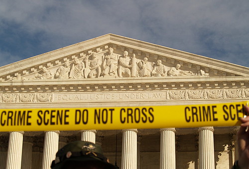 "Crime Scene, Do Not Cross" Tape At The United States Supreme Court During The January 27, 2007 March On Washington (Washington, DC)