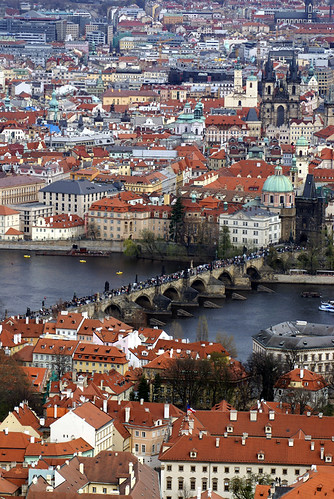 Charles Bridge (Karlův most) from the Petrin Tower - Prague, Czech Republic by Craig Grobler