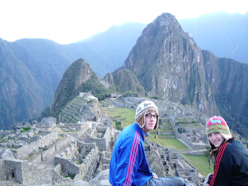 Us at sunrise over Machu Picchu