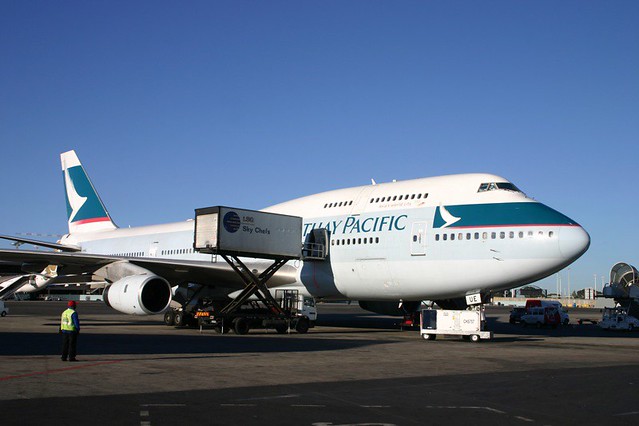 Cathay Pacific 747 in Johannesburg, South Africa