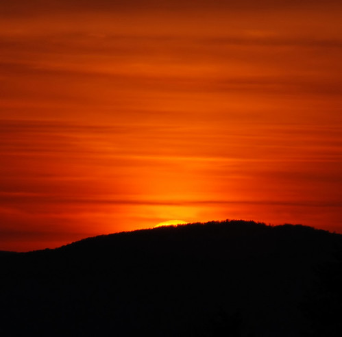 orange sliver of sunset