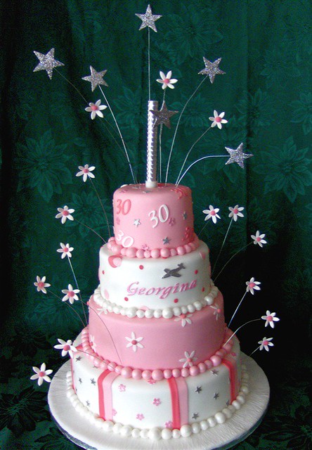birthday 30th cake pink cakes abbietabbie flickr inspiration