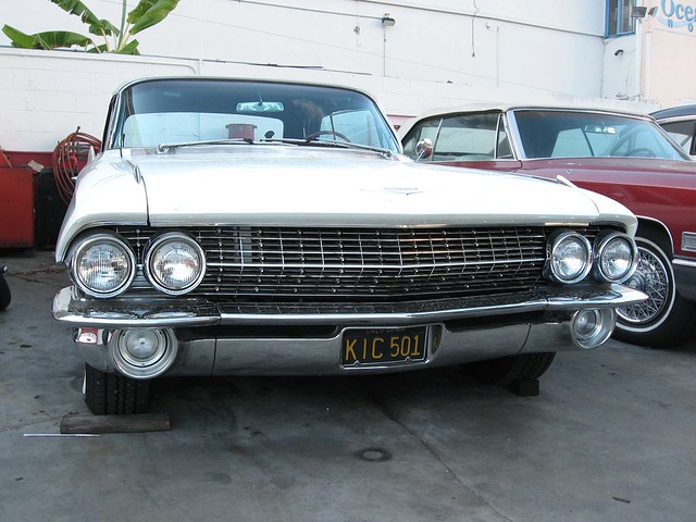 1961 Cadillac convertible front Cadillac toned down its more garish styling