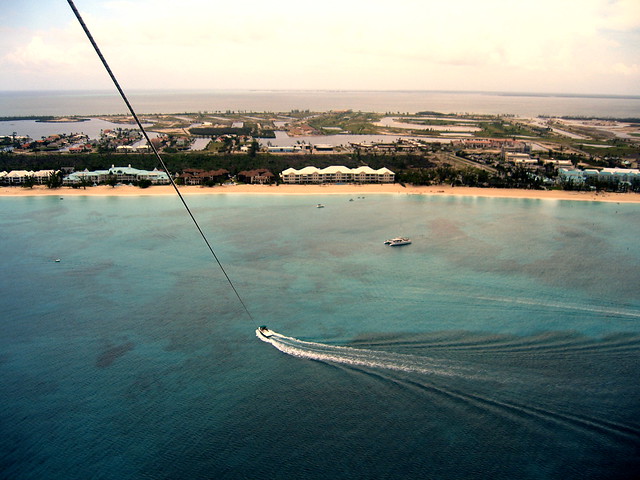 Paragliding above Seven Mile Beach, Grand Cayman